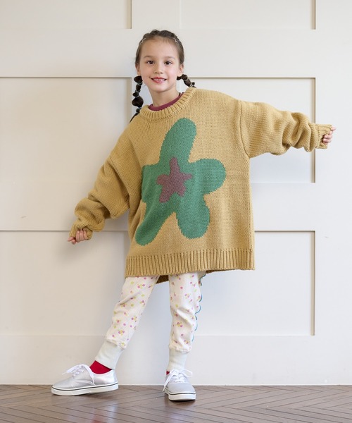 BIG FIELD（ビッグフィールド）の「【おうちで洗えるニット】ビッグモチーフニット（kids/XS～LL）（ニット/セーター・キッズ・ブラウン/レッド/チャコール/オフホワイト・L/S/XS/M/LL）」の5枚目の写真