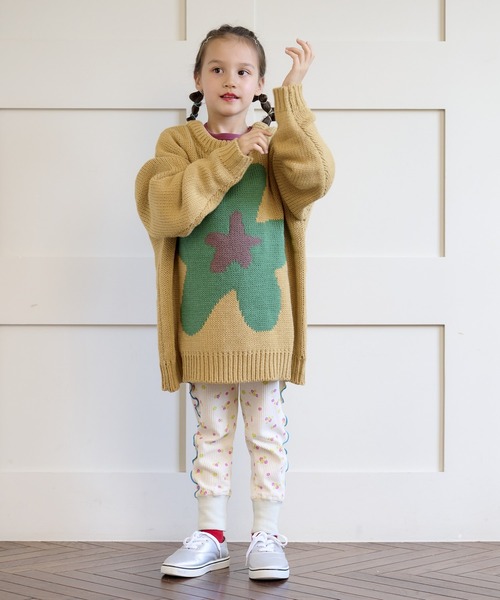 BIG FIELD（ビッグフィールド）の「【おうちで洗えるニット】ビッグモチーフニット（kids/XS～LL）（ニット/セーター・キッズ・ブラウン/レッド/チャコール/オフホワイト・L/S/XS/M/LL）」の6枚目の写真