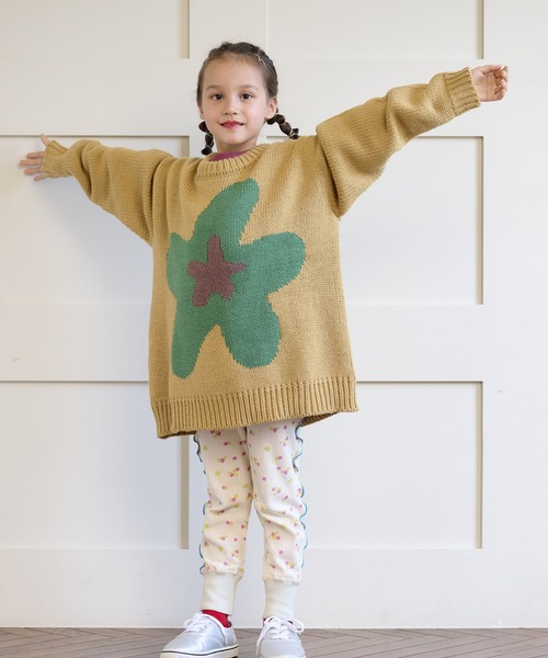 BIG FIELD（ビッグフィールド）の「【おうちで洗えるニット】ビッグモチーフニット（kids/XS～LL）（ニット/セーター・キッズ・ブラウン/レッド/チャコール/オフホワイト・L/S/XS/M/LL）」の7枚目の写真