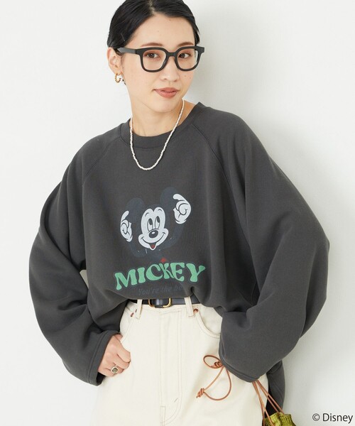 FREAK'S STORE(フリークスストア)の「限定展開 Disney/ディズニー 別注/Mickey/ウォッシュ加工ラグランスウェット(スウェット・レディース・ナチュラル/ワインレッド/ブラック/オリーブ/グレー・フリ-)」の19枚目の写真