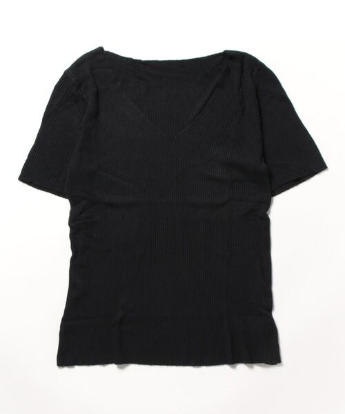 NO WAY（ノーウェイ）の「【Bz】 [IZU] Vネックニットソー（Tシャツ/カットソー・レディース・ブラック/オレンジ/グリーン/ピンク/ホワイト・FREE）」の7枚目の写真