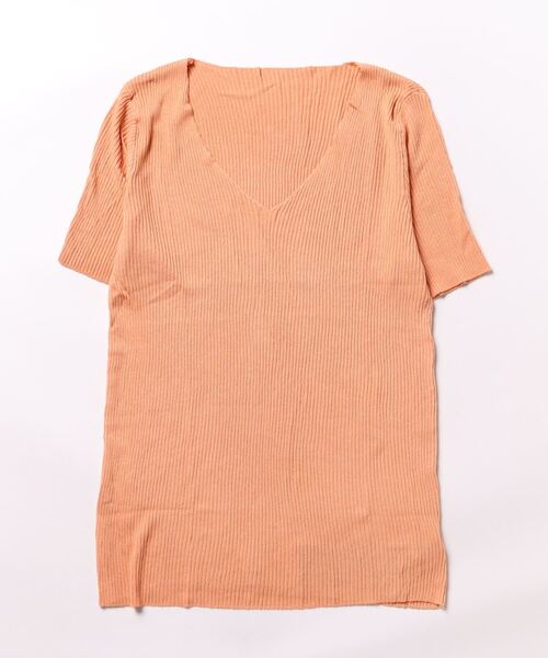 NO WAY（ノーウェイ）の「【Bz】 [IZU] Vネックニットソー（Tシャツ/カットソー・レディース・ブラック/オレンジ/グリーン/ピンク/ホワイト・FREE）」の8枚目の写真