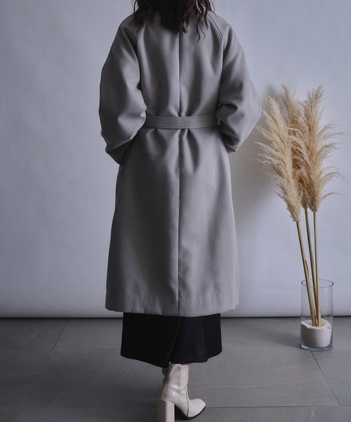 SETUP7（セットアップセブン）の「【SETUP7】ベルテッドダブルチェスターオーバーシルエット　コート　STYLE MOMENT COAT（チェスターコート・レディース・グレー・M/XL/S/L）」の6枚目の写真