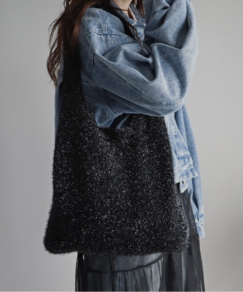 COURO（コウロ）の「ラメシャギートートバッグ（トートバッグ・レディース・ブラック/ゴールド/ブラック系その他/マルチ・FREE）」の3枚目の写真