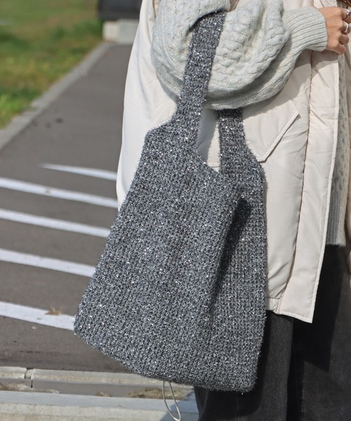 COURO（コウロ）の「ラメシャギートートバッグ（トートバッグ・レディース・ブラック/ゴールド/ブラック系その他/マルチ・FREE）」の5枚目の写真