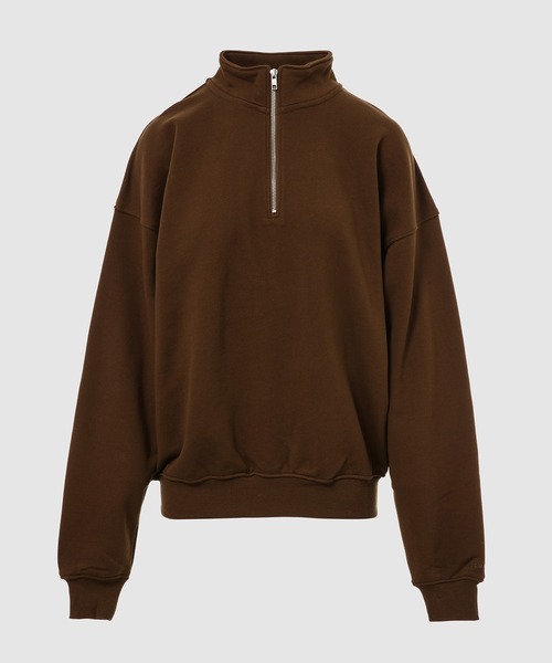 STUDIO.R330(ステュディオ アール スリーサーティー)の「Unisex Oversized Half Zip Sweat(スウェット・レディース・アッシュグレー/ライトブラウン/ホワイト/ダークグリーン/ブラック/ブラウン・M)」の5枚目の写真