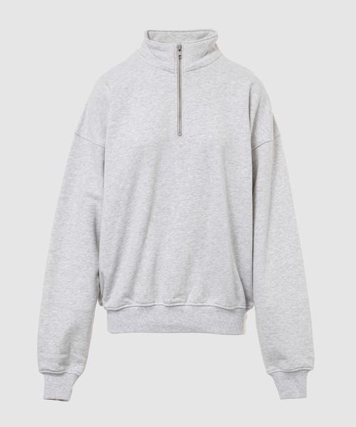 STUDIO.R330(ステュディオ アール スリーサーティー)の「Unisex Oversized Half Zip Sweat(スウェット・レディース・アッシュグレー/ライトブラウン/ホワイト/ダークグリーン/ブラック/ブラウン・M)」の4枚目の写真