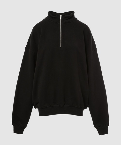 STUDIO.R330(ステュディオ アール スリーサーティー)の「Unisex Oversized Half Zip Sweat(スウェット・レディース・アッシュグレー/ライトブラウン/ホワイト/ダークグリーン/ブラック/ブラウン・M)」の3枚目の写真
