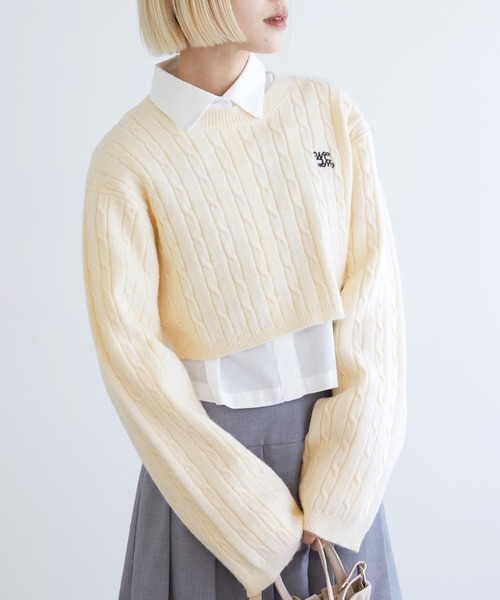 XD　ニットとシャツ w closet（ダブルクローゼット）の「【SETアイテム】ケーブル編み