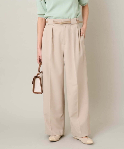 a.v.v(アーヴェヴェ)の「【イージーケア/ストレッチ】ボックスタックワイドパンツ(その他パンツ・レディース・ネイビー/クリーム/ベージュ・38/40/36/42/34)」の4枚目の写真