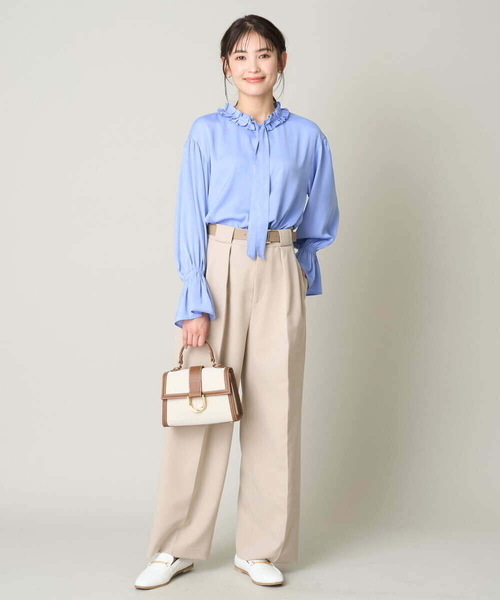 a.v.v(アーヴェヴェ)の「【イージーケア/ストレッチ】ボックスタックワイドパンツ(その他パンツ・レディース・ネイビー/クリーム/ベージュ・38/40/36/42/34)」の7枚目の写真