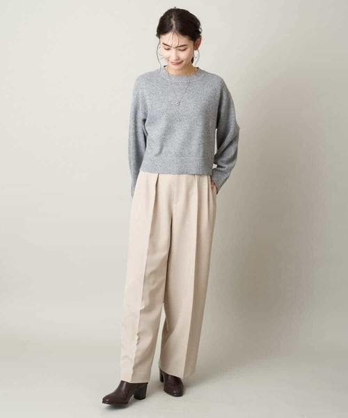 a.v.v(アーヴェヴェ)の「【イージーケア/ストレッチ】ボックスタックワイドパンツ(その他パンツ・レディース・ネイビー/クリーム/ベージュ・38/40/36/42/34)」の15枚目の写真