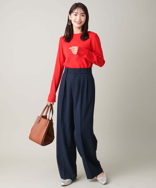 a.v.v(アーヴェヴェ)の「【イージーケア/ストレッチ】ボックスタックワイドパンツ(その他パンツ・レディース・ネイビー/クリーム/ベージュ・38/40/36/42/34)」の19枚目の写真