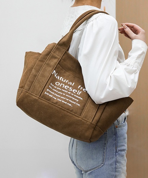Miniministore(ミニミニストア)の「トートバッグ レディース 帆布 韓国(トートバッグ・レディース・ブラウン/グレー/フューシャピンク/ブラック・FREE)」の3枚目の写真