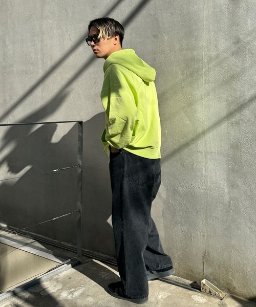 CIAOPANIC（チャオパニック）の「【ユニセックス】ピグメント刺繍ダブルジップパーカー（パーカー・レディース・グレー/ピンク/ライム/アイボリー/サックスブルー/ブラック・FREE）」の18枚目の写真