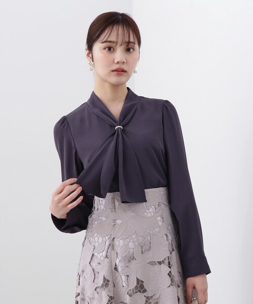 【新品】プロポーションボディドレッシング リングボウタイブラウス S PROPORTION BODY DRESSING（プロポーションボディドレッシング
