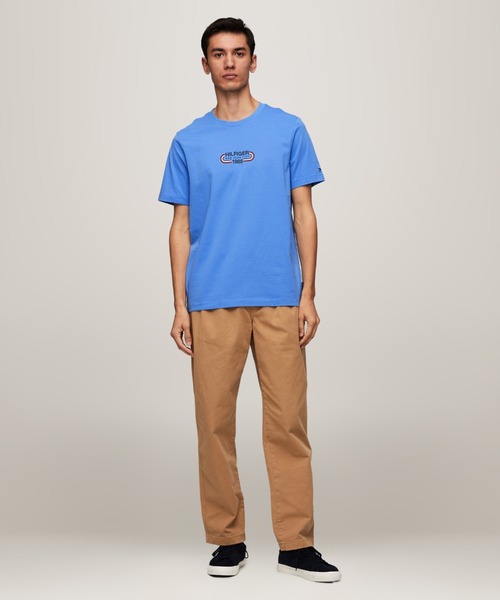 TOMMY HILFIGER（トミーヒルフィガー）の「【オンライン限定】【ユニセックス】トラックロゴTシャツ（Tシャツ/カットソー・メンズ・ブルー/グリーン/ブラック/ホワイト/ネイビー/ベージュ・MEDIUM/LARGE/X-LARGE/SMALL/X-SMALL）」の12枚目の写真