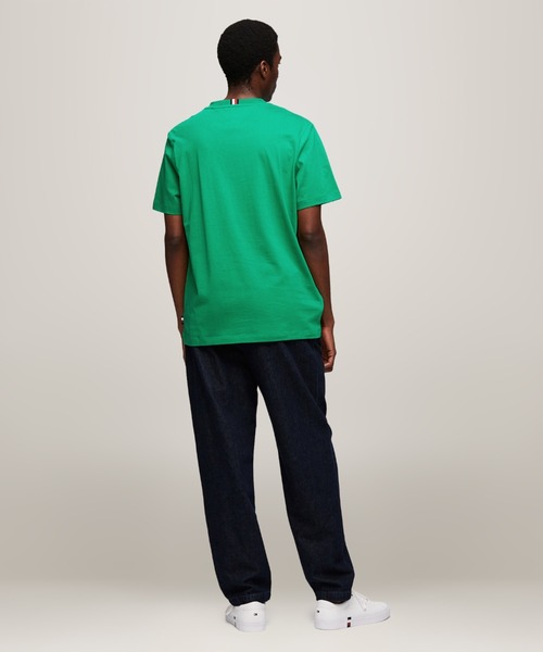 TOMMY HILFIGER（トミーヒルフィガー）の「【オンライン限定】【ユニセックス】トラックロゴTシャツ（Tシャツ/カットソー・メンズ・ブルー/グリーン/ブラック/ホワイト/ネイビー/ベージュ・MEDIUM/LARGE/X-LARGE/SMALL/X-SMALL）」の9枚目の写真