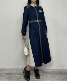 NICOLE CLUB（ニコル クラブ）の「ベルト付きバイカラーヘム