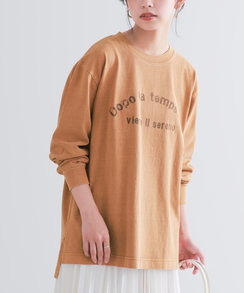 n'OrLABEL（ノアールレーベル）の「ヴィンテージ風ロゴロンT（Tシャツ/カットソー・レディース・オレンジ/チャコール・1/2）」の12枚目の写真