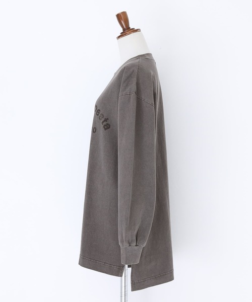 n'OrLABEL（ノアールレーベル）の「ヴィンテージ風ロゴロンT（Tシャツ/カットソー・レディース・オレンジ/チャコール・1/2）」の6枚目の写真