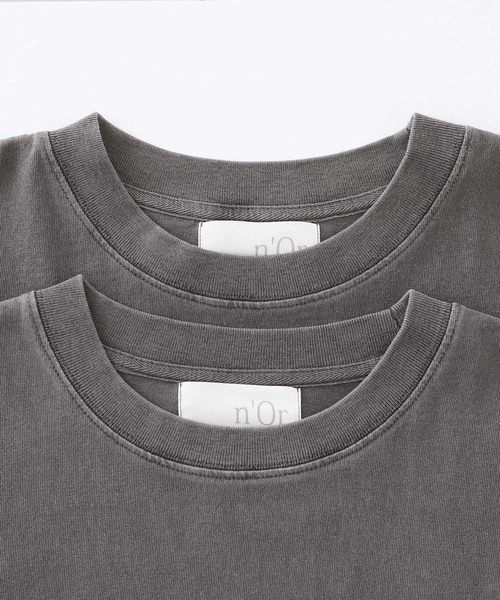 n'OrLABEL（ノアールレーベル）の「ヴィンテージ風ロゴロンT（Tシャツ/カットソー・レディース・オレンジ/チャコール・1/2）」の11枚目の写真