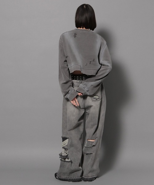 Anui(アニュイ)の「【UNISEX/選べる着丈】ブラシブリーチロゴスウェット(スウェット・レディース・グレー/ブルー・SMALL/MEDIUM)」の9枚目の写真