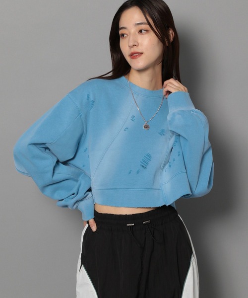 Anui(アニュイ)の「【UNISEX/選べる着丈】ブラシブリーチロゴスウェット(スウェット・レディース・グレー/ブルー・SMALL/MEDIUM)」の21枚目の写真