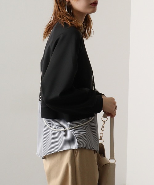 A.N.L（エーエヌエル　レーベル）の「A.N.L アシメ切替プルオーバー（Tシャツ/カットソー・レディース・ブラック/オフホワイト・38）」の6枚目の写真