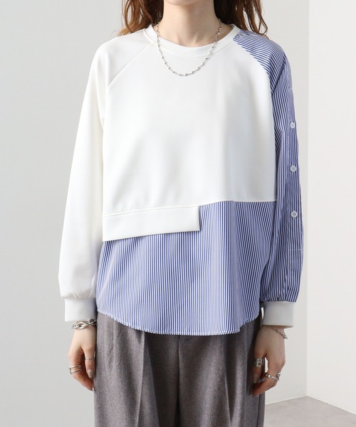 A.N.L（エーエヌエル　レーベル）の「A.N.L アシメ切替プルオーバー（Tシャツ/カットソー・レディース・ブラック/オフホワイト・38）」の13枚目の写真