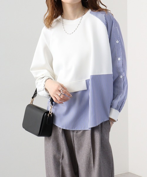 A.N.L（エーエヌエル　レーベル）の「A.N.L アシメ切替プルオーバー（Tシャツ/カットソー・レディース・ブラック/オフホワイト・38）」の8枚目の写真