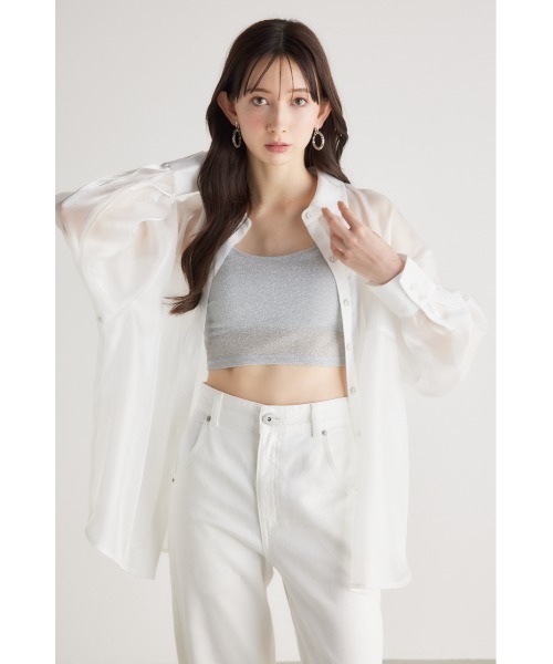 rienda(リエンダ)の「2WAYオープンネックシャツ 春服(シャツ/ブラウス・レディース・ホワイト/グレー/ピンク・FREE)」の9枚目の写真