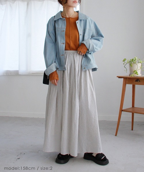 Crisp（クリスプ）の「ギャザーボリュームスカート（スカート・レディース・ブラック/アイボリー/イエロー・1/2）」の4枚目の写真