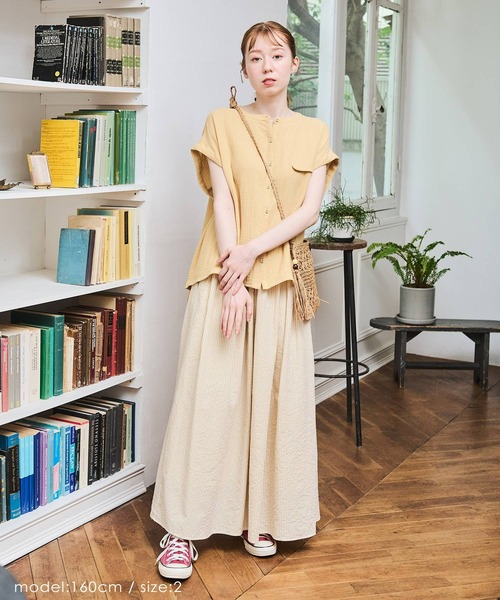 Crisp（クリスプ）の「ギャザーボリュームスカート（スカート・レディース・ブラック/アイボリー/イエロー・1/2）」の14枚目の写真