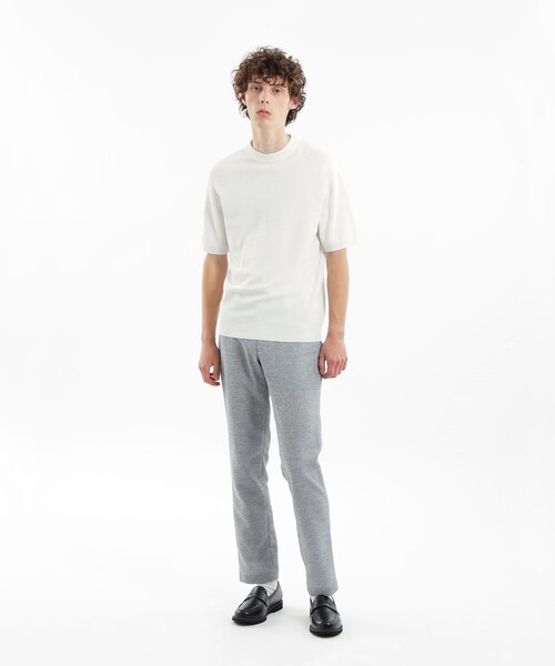 MACKINTOSH PHILOSOPHY(マッキントッシュ フィロソフィー)の「フラッフィーニット 半袖セミモックネック(ニット/セーター・メンズ・ブラック/ホワイト/ダークネイビー・38/40/42)」の4枚目の写真