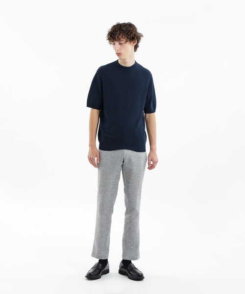 MACKINTOSH PHILOSOPHY(マッキントッシュ フィロソフィー)の「フラッフィーニット 半袖セミモックネック(ニット/セーター・メンズ・ブラック/ホワイト/ダークネイビー・38/40/42)」の6枚目の写真