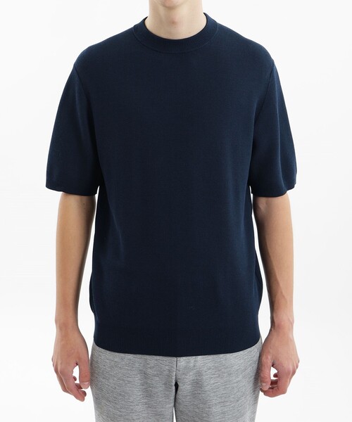 MACKINTOSH PHILOSOPHY(マッキントッシュ フィロソフィー)の「フラッフィーニット 半袖セミモックネック(ニット/セーター・メンズ・ブラック/ホワイト/ダークネイビー・38/40/42)」の7枚目の写真