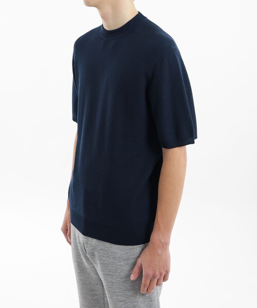 MACKINTOSH PHILOSOPHY(マッキントッシュ フィロソフィー)の「フラッフィーニット 半袖セミモックネック(ニット/セーター・メンズ・ブラック/ホワイト/ダークネイビー・38/40/42)」の8枚目の写真