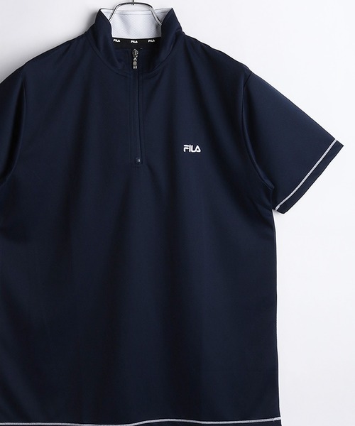 FILA(フィラ)の「FILA ダブルメッシュ ハーフジップ 吸水速乾Tシャツ UVカット付(Tシャツ/カットソー・メンズ・ネイビー/ホワイト/ブラック/ネイビー系/ホワイト系その他/ブラック系その他・M/LL/L)」の6枚目の写真