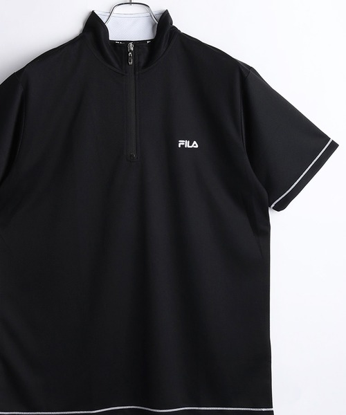 FILA(フィラ)の「FILA ダブルメッシュ ハーフジップ 吸水速乾Tシャツ UVカット付(Tシャツ/カットソー・メンズ・ネイビー/ホワイト/ブラック/ネイビー系/ホワイト系その他/ブラック系その他・M/LL/L)」の4枚目の写真
