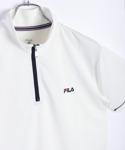 FILA(フィラ)の「FILA ダブルメッシュ ハーフジップ 吸水速乾Tシャツ UVカット付(Tシャツ/カットソー・メンズ・ネイビー/ホワイト/ブラック/ネイビー系/ホワイト系その他/ブラック系その他・M/LL/L)」の2枚目の写真