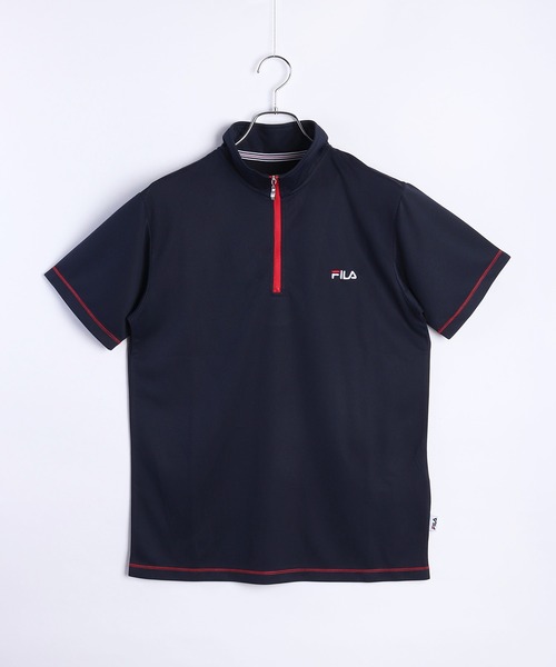 FILA(フィラ)の「FILA ダブルメッシュ ハーフジップ 吸水速乾Tシャツ UVカット付(Tシャツ/カットソー・メンズ・ネイビー/ホワイト/ブラック/ネイビー系/ホワイト系その他/ブラック系その他・M/LL/L)」の7枚目の写真