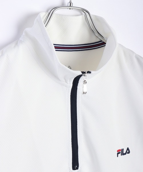 FILA(フィラ)の「FILA ダブルメッシュ ハーフジップ 吸水速乾Tシャツ UVカット付(Tシャツ/カットソー・メンズ・ネイビー/ホワイト/ブラック/ネイビー系/ホワイト系その他/ブラック系その他・M/LL/L)」の9枚目の写真