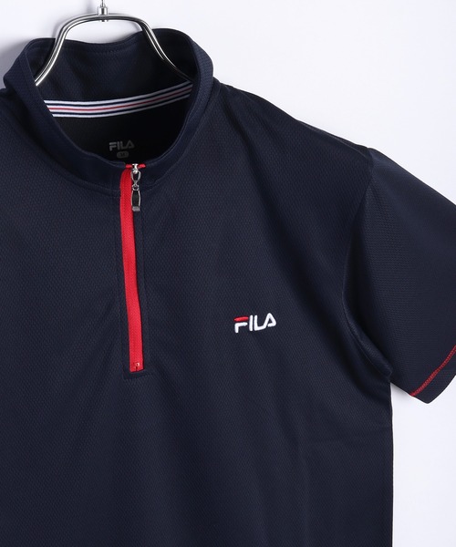 FILA(フィラ)の「FILA ダブルメッシュ ハーフジップ 吸水速乾Tシャツ UVカット付(Tシャツ/カットソー・メンズ・ネイビー/ホワイト/ブラック/ネイビー系/ホワイト系その他/ブラック系その他・M/LL/L)」の8枚目の写真