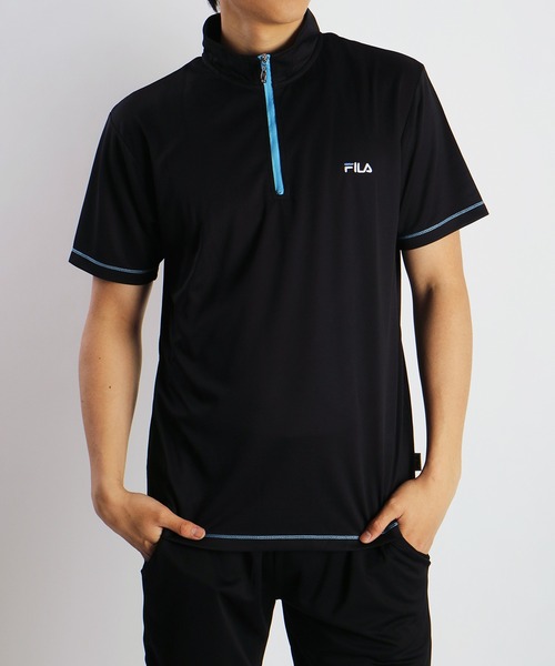 FILA(フィラ)の「FILA ダブルメッシュ ハーフジップ 吸水速乾Tシャツ UVカット付(Tシャツ/カットソー・メンズ・ネイビー/ホワイト/ブラック/ネイビー系/ホワイト系その他/ブラック系その他・M/LL/L)」の18枚目の写真