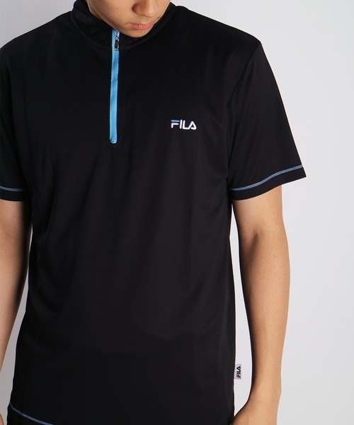 FILA(フィラ)の「FILA ダブルメッシュ ハーフジップ 吸水速乾Tシャツ UVカット付(Tシャツ/カットソー・メンズ・ネイビー/ホワイト/ブラック/ネイビー系/ホワイト系その他/ブラック系その他・M/LL/L)」の17枚目の写真