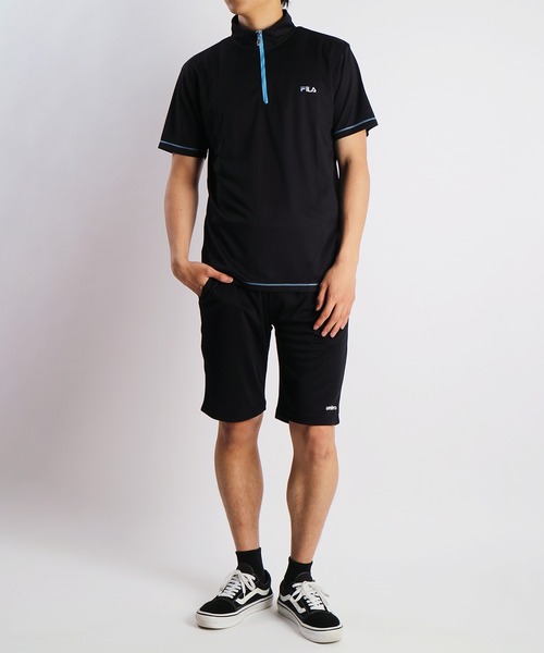 FILA(フィラ)の「FILA ダブルメッシュ ハーフジップ 吸水速乾Tシャツ UVカット付(Tシャツ/カットソー・メンズ・ネイビー/ホワイト/ブラック/ネイビー系/ホワイト系その他/ブラック系その他・M/LL/L)」の20枚目の写真