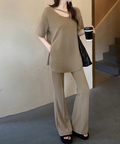 セール】セットアップ レディース 夏服体型カバー（ニット