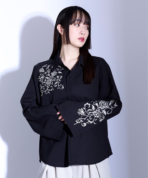 2wayスリット刺繍シャツ（シャツ/ブラウス）｜Ellno Loset（エルノ