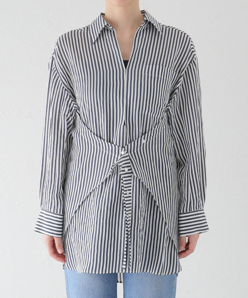 venit（ヴェニット）の「【venit】ストライプブラトップ付きシャツ（シャツ/ブラウス・レディース・ネイビー・38）」の8枚目の写真